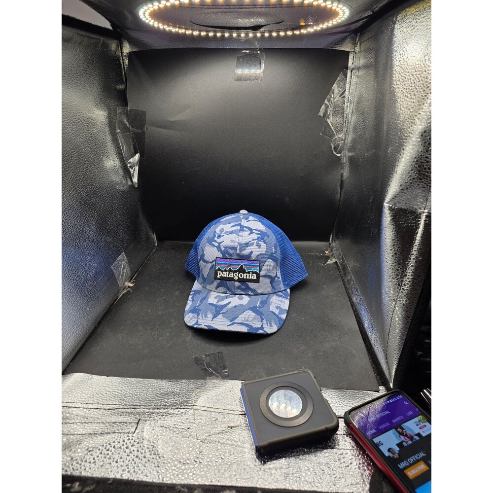 Patagonia Blue Camo Trucker Hat Snapback Mesh Cap